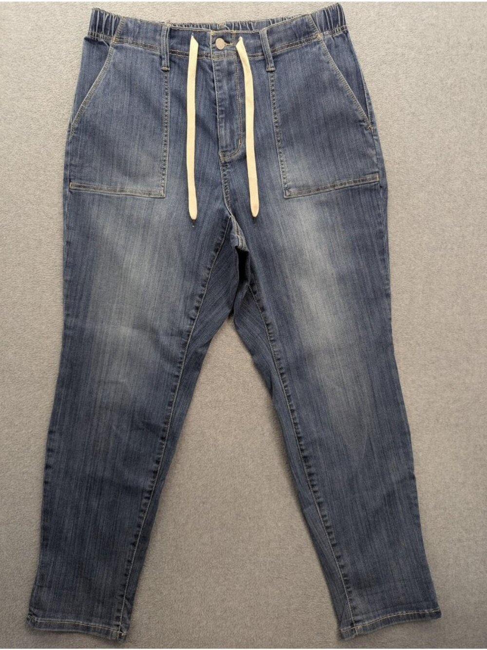 Judy Blue Jogger Jeans Womens 16W Blue Medium Wash High Rise Tapered Stretch